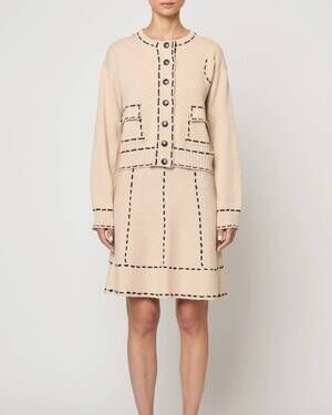 NEW ATELIER DELPHINE lottie cropped jacket in grain/navy